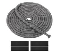 SUCANY Joint Tressé pour Insert et Poêle 10mm x 3m,Joint d'Étanchéité en Fibre de Verre Remplacement avec 4 Ruban,Joint Insert Cheminée pour Poele a Bois,Cheminée,Chaleu,Résistante à 600°C