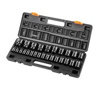 SucceBuy Jeu de douilles à choc 1/2" 26 pièces peu profondes – 6 pans CR‑V 10–36 mm avec mallette