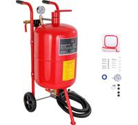 SucceBuy 10Gal/40L Sableuse Équipée d'une vanne d'arrêt de buse, d'un manomètre, d'une buse en céramique, d'un tuyau de 2,5m, d'un entonnoir de remplissage, d'un piège à eau, de roues en caoutchouc de