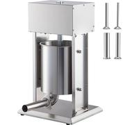 SucceBuy 10L Embossoir à saucisses électrique 200W vertical en acier inoxydable avec vitesse réglable, 4 tubes & pédale pour usage domestique/professionnel