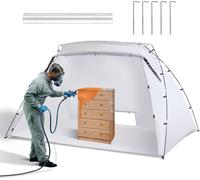 SucceBuy 10x7x6ft Abri de peinture portable | Fond intégré et tamis à mailles | Cabine de peinture pop-up pliable pour meubles et grands projets de bricolage