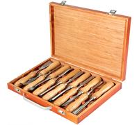 SucceBuy 12 pièces sculpture sur bois main ciseau ensemble tour couteau bricolage tournant travail du bois Gouges professionnelles artisanat du bois menuiserie outils
