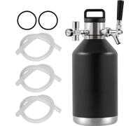 SucceBuy 128 oz 4 l Mini-fût de bière-Growler-Distributeur, acier inoxydable 304, sous pression avec régulateur de CO2, indicateur de pression, anneau anti-fuite pour bière artisanale, Craft Beer, biè