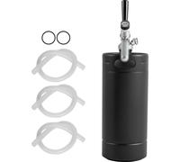 SucceBuy 128Oz 4L tireuse à bière, mini-fût en acier inoxydable, cultivateur à pression avec indicateur de pression, robinet régulateur de CO2, anti-fuite pour la bière en fût et la bière artisanale