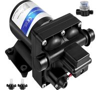 SucceBuy 12V Self-Priming Fresh Water Pump, 4 GPM RV Sprayer avec pressostat 55 PSI, tamis amovible, pompe à membrane 12V pour RV, marine, bateau, pelouse