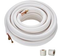 SucceBuy 15240 mm Kit de conduites mini split, 6,4 et 12,7 mm de diamètre extérieur, tubes en cuivre avec isolation à trois couches pour les appareils mini split de réfrigération ou de pompe à chaleur