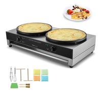 SucceBuy 16 pouces crêpière électrique Double tête Machine à crêpes commerciale plaque plate crêpière bureau céréales poêle à crêpes