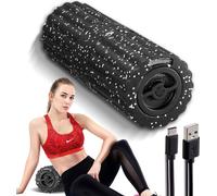 SucceBuy 16" rouleau en mousse vibrant - masseur électrique à 4 vitesses pour une relaxation musculaire profonde. Rechargeable avec texture 3D, mousse EEP haute densité.