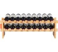 SucceBuy 18 bouteilles casier à vin modulaire empilable à 2 étages, naturel. Cette étagère autoportante en bambou massif offre un rangement et une présentation stables. Idéal pour la cuisine, le bar e