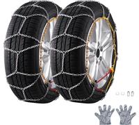 SucceBuy 2 pcs Chaînes à neige, chaînes de traction en acier allié au manganèse à haute résistance pour voitures, SUV, pickups et camions, compatibles avec 225/70šC15, 235/60šC16, 235/50šC18, Argent