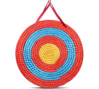 SucceBuy 20" Cible pour le tir à l'arc, 3 couches de paille massive ronde pour arcs traditionnels, flèches faites à la main, cible colorée en corde pour la chasse en plein air et les exercices de tir