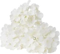 SucceBuy 205x Hortensias artificiels en soie 25cm Bouquet de fleurs artificielles en blanc