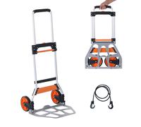 SucceBuy 275/309 lbs camion à main pliant chariot d'unité portable Dolly avec poignée télescopique et corde de liaison pour entrepôt mobile 309 lbs