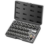 VEVOR Extracteur de Boulons et Écrous 29PCs Extracteurs de Goujons 6 mm à 10 mm et 10,5 mm à 19 mm Outils de Retrait de Goujons Cassés en Acier CR-MO avec Étui pour Enlever les Boulons Cassés Atelier