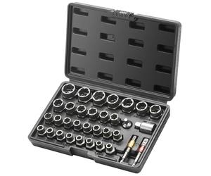 SucceBuy 29 pièces jeu d'extracteur de boulons ensemble de dissolvant de boulons et d'écrous 6mm à 10mm 13/32 "à 3/4" CR-MO jeu de douilles d'extraction en acier 29 pièces avec étui