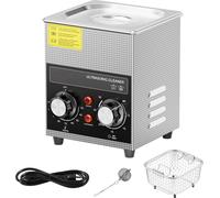 SucceBuy 2L Nettoyeur à ultrasons, machine à cavitation sonique numérique 60 W avec chauffage, minuterie et panier pour montres, lunettes, pièces de monnaie, pièces métalliques, outils