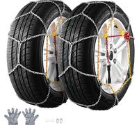 SucceBuy 2PC Chaînes à neige, Acier allié au manganèse, Chaînes de traction pour voiture/Pickup/SUV/camion, Compatibles avec 245/60-15, 245/55-16, 255/50-16, 235/55-17, 245/50-17, 275/40-17, 225/65-17