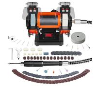 SucceBuy 3 en 1 Polisseuse de bijoux, polisseuse à tampon, sans balais, vitesse réglable, mini meuleuse de banc polyvalente, machine de polissage pour pierres précieuses