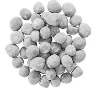 SucceBuy 30 pièces galets en céramique, galets décoratifs pour cheminée, gris, 5,1-7,6 cm