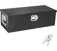 SucceBuy 30 "x13 "x9,6" Caisse à outils robuste en aluminium pour le plateau de chargement, caisse de rangement avec plaque en diamant et poignée latérale et clés de serrure pour pick-up, camping-car,