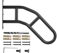 SucceBuy 32" Main courante murale pour escaliers extérieurs, garde-corps de sécurité en forme de U, noir mat, support d'escalier pour enfants, personnes âgées, femmes enceintes, personnes handicapées,
