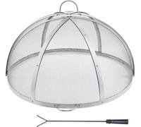 SucceBuy 40" pare-étincelles rond pour foyer, couvercle renforcé en acier robuste, couvercle supérieur facile à ouvrir avec poignée annulaire pour foyer de terrasse, utilisation en plein air