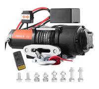 SucceBuy 4500lbs ATV/UTV treuil électrique treuil à corde en nylon/acier avec télécommande sans fil/filaire pour camion voiture remorquage Jeep tout-terrain SUV Steel rope