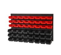 SucceBuy 48 pièces bacs de rangement de pièces conteneurs de Garage fixés au mur avec panneaux muraux organisateur d'outils pour écrous boulons vis clous 48pcs