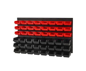 SucceBuy 48 pièces bacs de rangement de pièces conteneurs de Garage fixés au mur avec panneaux muraux organisateur d'outils pour écrous boulons vis clous 48pcs