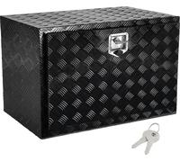 SucceBuy 48" x 24" x 24" Boîte de rangement sous le pick-up, boîte à outils robuste en aluminium avec plaque en diamant, étanche avec serrure, verrouillage de la poignée en T pour camion, camionnette,