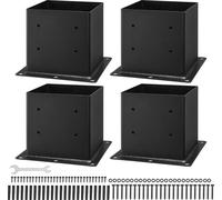 SucceBuy 4x support de poteau taille intérieure 92x92mm adapté aux poteaux en bois 88,9x88,9mm