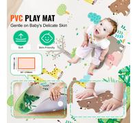 SucceBuy 55""x82"" Tapis de jeu pour bébé, Tapis de reptation doux et rembourré, Antidérapant, Enroulable Réversible, Imperméable, pour bébés, jeunes enfants, nourrissons, Jeu & Temps du ventre