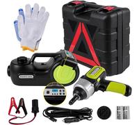 SucceBuy 5T 12V Kit de cric de voiture électrique hocs lumière LED cric hydraulique Portable 13.5-36 CM outil de réparation de voiture de levage de pneus