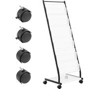 SucceBuy 6-Tier Brochure Display Rack, Floor Standing Magazine Stand avec 6 compartiments, mobile avec 4 roues verrouillables pour magasin, bureau, exposition - Littérature & Porte-revues
