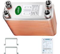 SucceBuy 60 Echangeur de chaleur à plaques, raccords 1/2" BSP FPT, acier inoxydable 316L, plaque brasée pour chauffage à eau chaude