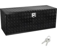 SucceBuy 60" x 24" x 24" Boîte de rangement sous le pick-up, boîte à outils robuste en aluminium avec plaque en diamant et serrure, boîte de remorque étanche, verrouillage par poignée en T pour camion