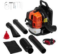 SucceBuy 63CC Souffleur de feuilles à essence 2 temps en sac à dos, 1110CFM, vitesse 220MPH, réservoir 1,89 l, entretien du gazon et déneigement
