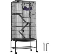 SucceBuy 69" cage à furet roulante en métal, grande cage Critter Nation à 4 étages. Idéale pour les petits animaux domestiques comme les rats, les hamsters et autres. Facile à monter.