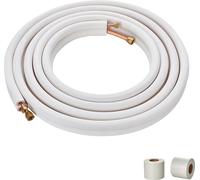 SucceBuy 7620 mm Kit de conduits mini split, diamètre extérieur 6,4 et 12,7 mm, tube cuivre avec isolation triple couche, pour climatisation et HVAC, bandes d'enroulement incluses