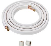 SucceBuy 7620 mm Kit de conduits mini split, diamètre extérieur 9,5 mm et 15,9 mm. Tubes en cuivre avec isolation triple couche, pour climatiseurs mini split et appareils à pompe de chauffage, système