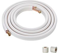 SucceBuy 7620 mm Kit de tuyauterie mini split, 6,4 mm et 9,5 mm de diamètre extérieur. Tubes en cuivre avec isolation triple couche, pour climatiseurs mini split, fluides frigorigènes, équipement de p