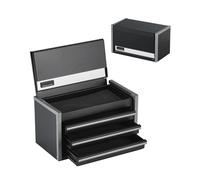 SucceBuy 8,6 pouces 3 tiroirs boîte à outils en métal coffre à outils portable avec coussinets de pieds et roulement à billes enduit de poudre stockage d'outils pour garage Red