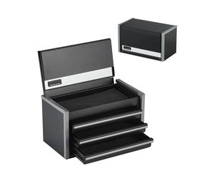 SucceBuy 8,6 pouces 3 tiroirs boîte à outils en métal coffre à outils portable avec coussinets de pieds et roulement à billes enduit de poudre stockage d'outils pour garage Red