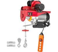 SucceBuy 800 kg Palan électrique 1300 W Treuil double 12 m/40 pieds Support de palette en acier Chariot élévateur à fourche Palan de garage