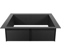 SucceBuy Anneau de foyer carré, 10 pouces de haut, 36x36 pouces de diamètre extérieur et 30x30 pouces de diamètre intérieur. Revêtement robuste en acier au carbone pour les feux de camp faits maison