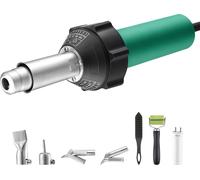 SucceBuy Appareil de soudage à air chaud pour plastique, 1600 W, pistolet à air chaud, brûleur, PVC, TPO, vinyle, kit de soudage avec 7 accessoires, 2 buses, Speed Tip, rouleau de couture