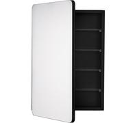 SucceBuy Armoire à pharmacie, 20 x 30 pouces, pour salle de bain avec miroir, armoire murale avec cadre en aluminium, étagères réglables à 4 niveaux, options d'encastrement et de montage mural