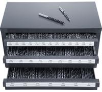 SucceBuy Armoire de distribution d'embouts de perçage, organisateur à trois tiroirs pour 1/16 "à 1/2", armoire en acier avec étiquettes, empilable pour le stockage des embouts de perçage