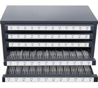 SucceBuy Armoire de rangement pour robinets, organisateur à cinq tiroirs pour robinets en acier n° 2-56-12-28, rangement empilable avec 60 compartiments et étiquettes