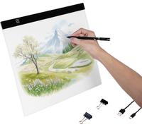 SucceBuy B4 Panneau lumineux à LED - boîte lumineuse portable ultra-mince pour l'art, l'esquisse, la peinture au diamant, avec alimentation USB, noir